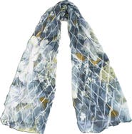Komarov Floral Vines Chiffon Basket Weave Shawl