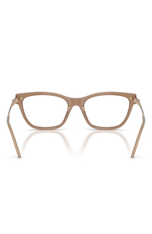 Emporio Armani 54mm Cat Eye Optical Glasses In Brown