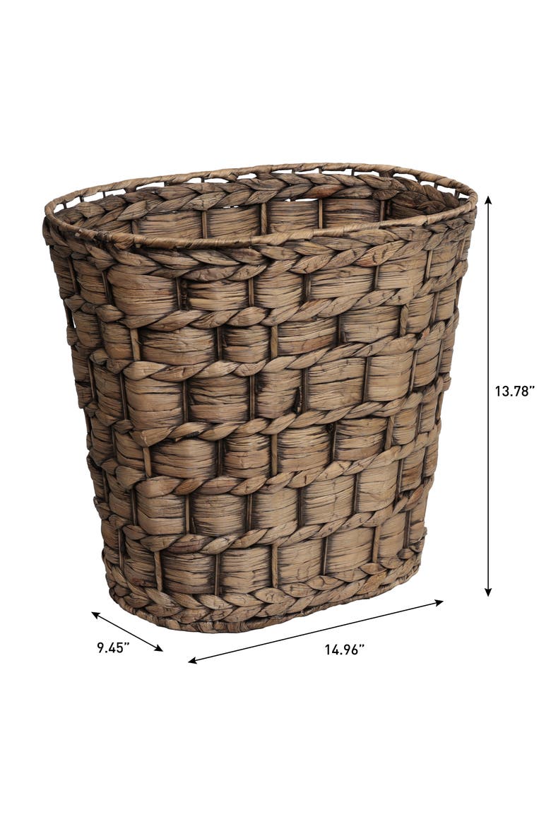 5.7-Gallon Tapered Round Wicker Watebasket with Lid, Alternate, color, Brown
