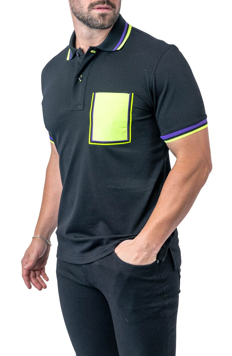 Maceoo Mozart Milano Egyptian Cotton Polo, Alternate, color, Black