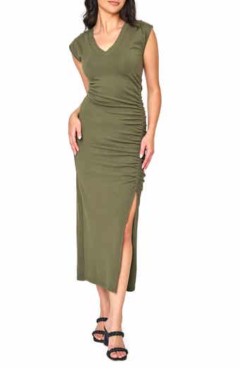Cap Sleeve Ruched Dress