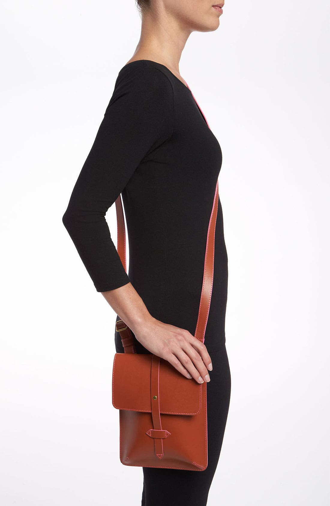 By Joy Gryson 'Chambers Street' Crossbody Bag, Alternate, color, TAN HOT PINK