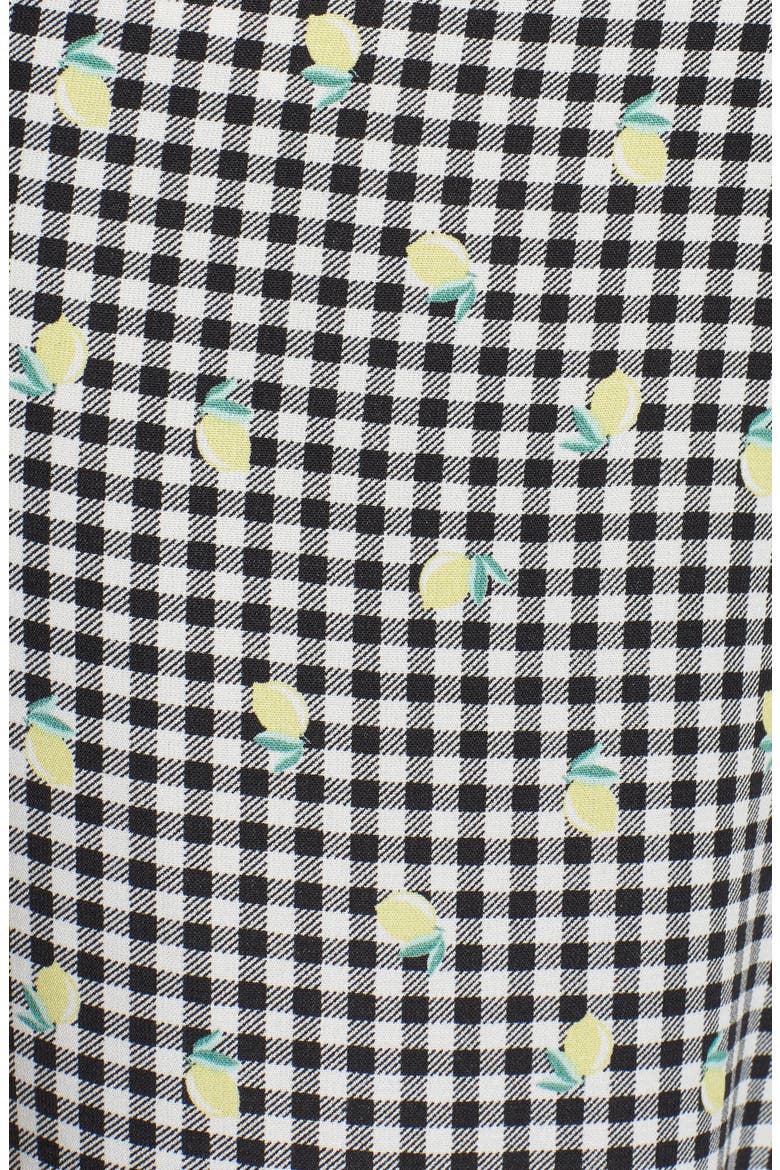 Gingham Tie Front Crop Top, Alternate, color, GINGHAM LEMON PRINT