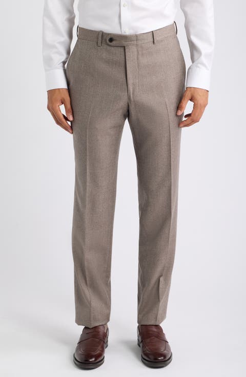 Harker Flat Front Wool & Cashmere Trousers