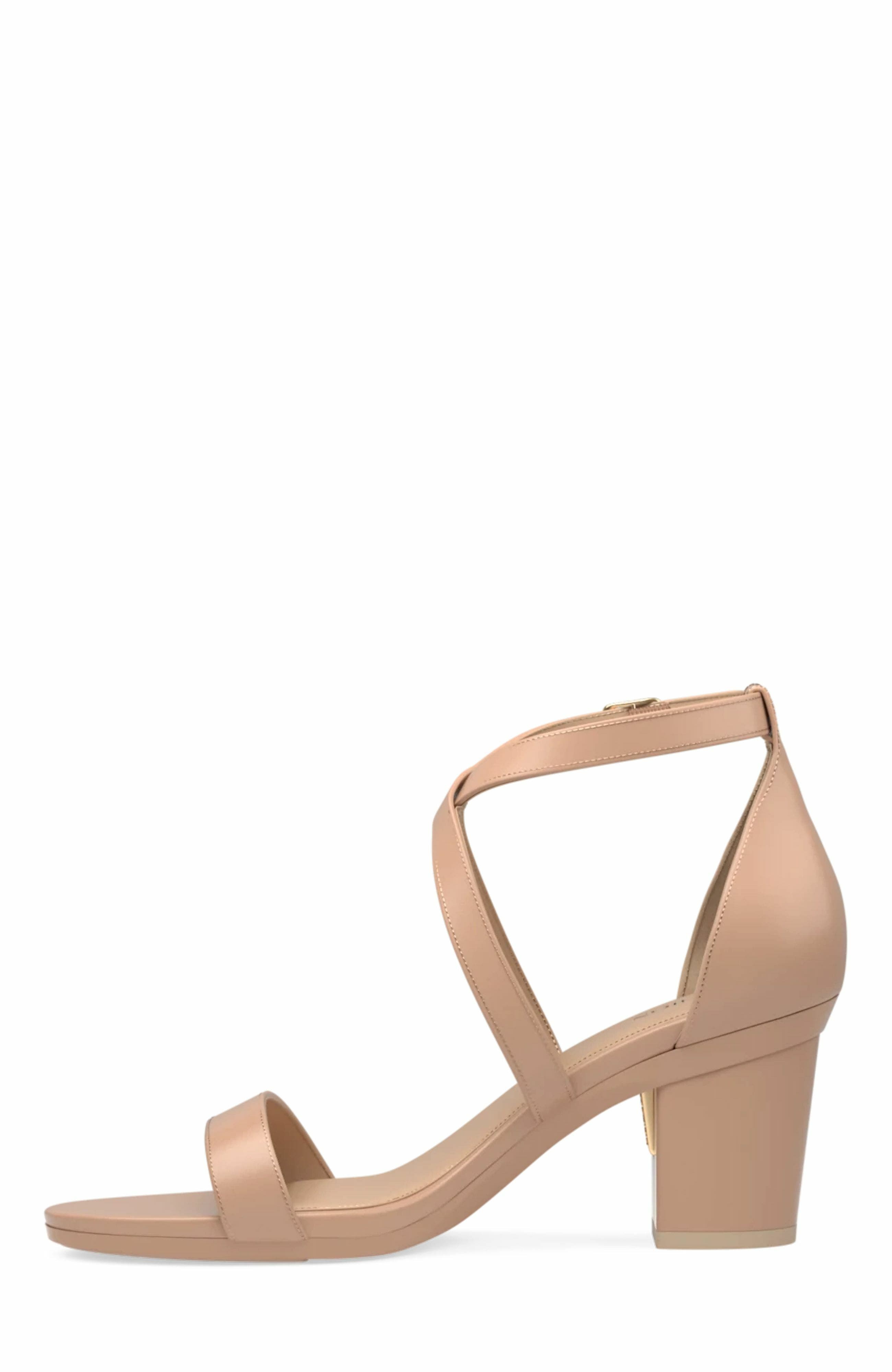 Pashion Footwear The Sandal 3" Block Heel, Alternate, color, Latte Leather