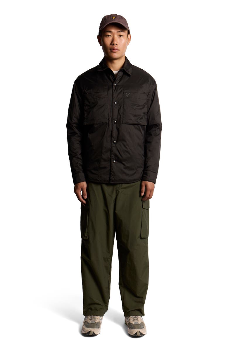 Lyle & Scott Long Sleeve Collared Insulated Overshirt, Main, color, Jet Black