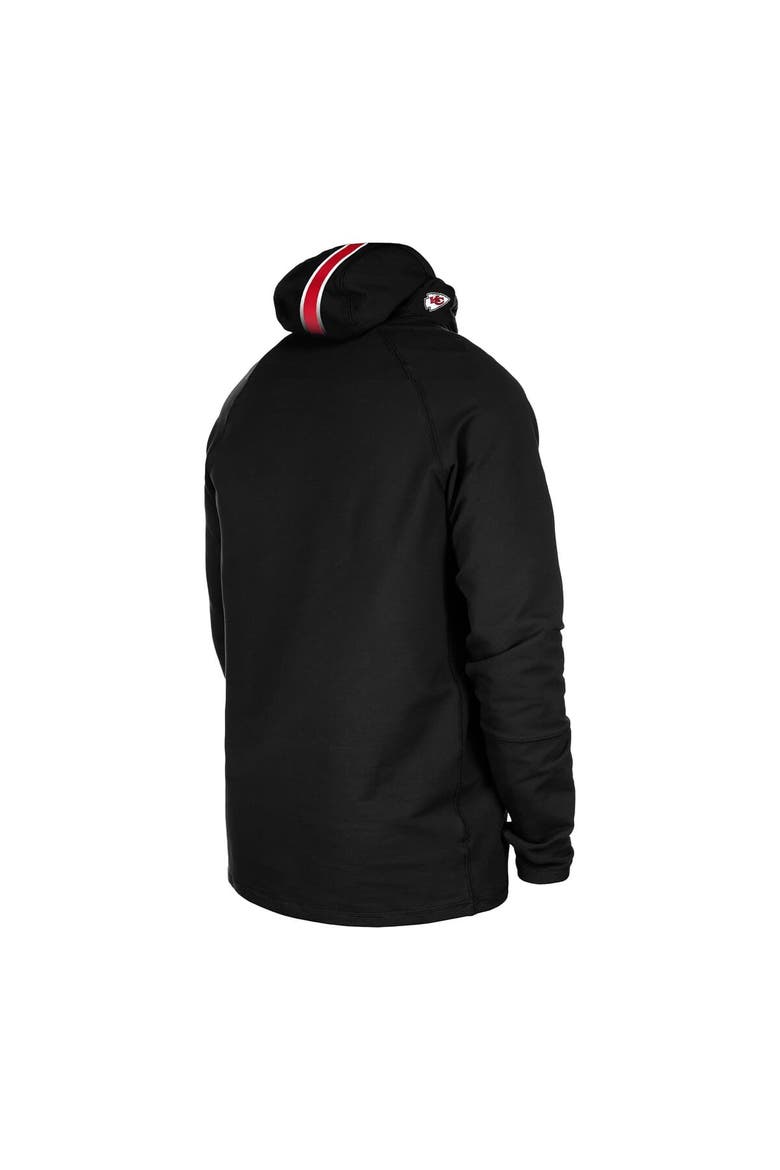Men's New Era Black Kansas City Chiefs Functional Fandom Balaclava Helmet Stripe Tri-Blend Hoodie, Alternate, color, Black