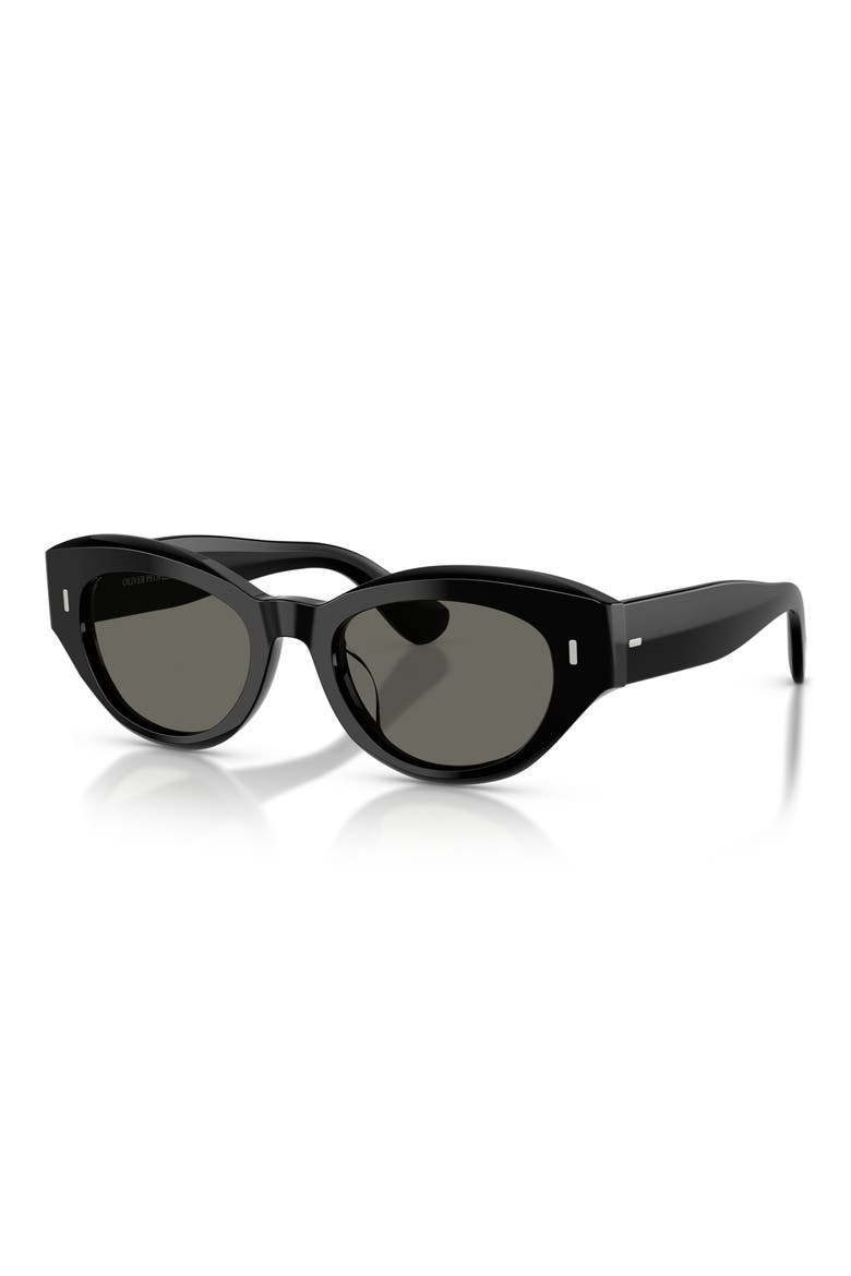 50mm Lerrue Oval Sunglasses, Alternate, color, BLACK / CARBON GREY