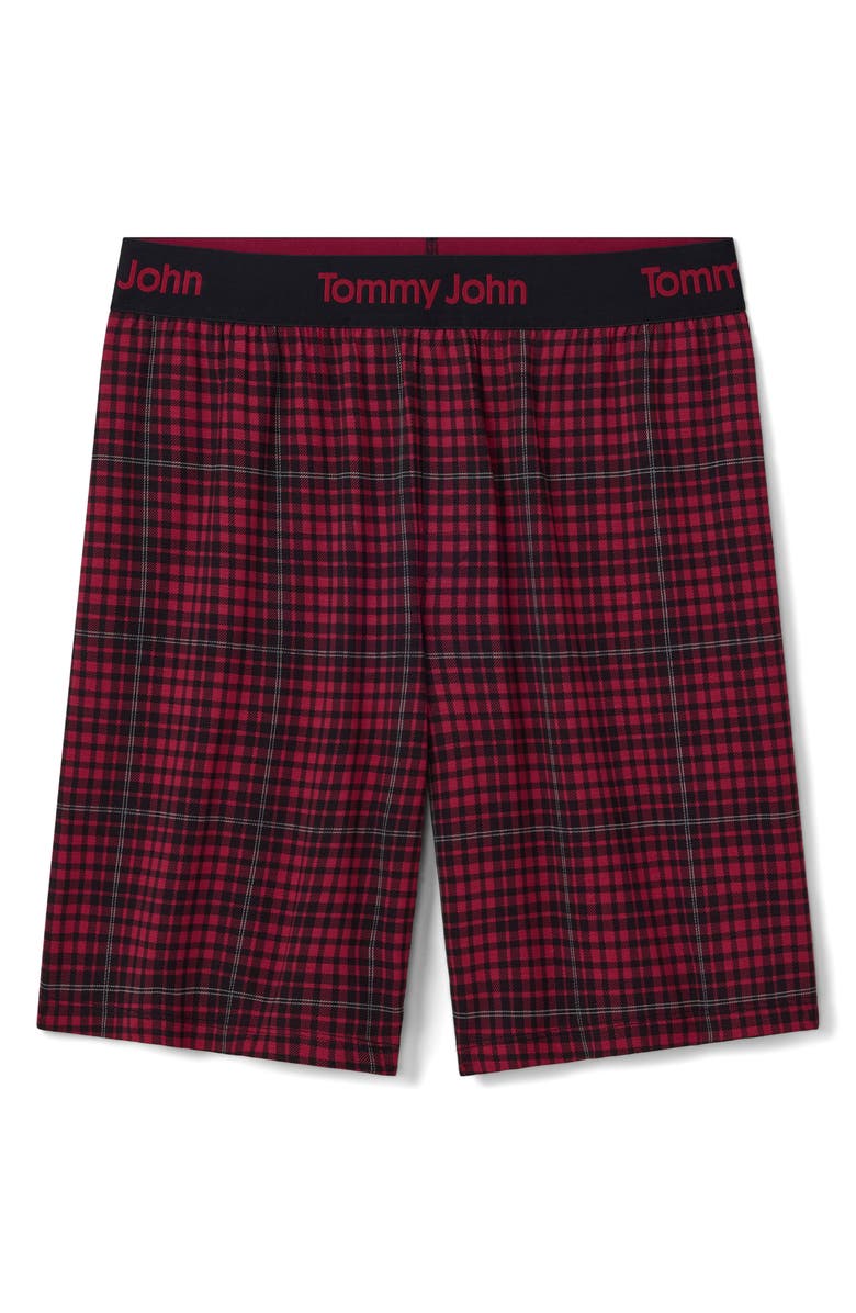 Tommy John Second Skin Lounge Shorts, Alternate, color, Rhubarb Flannel