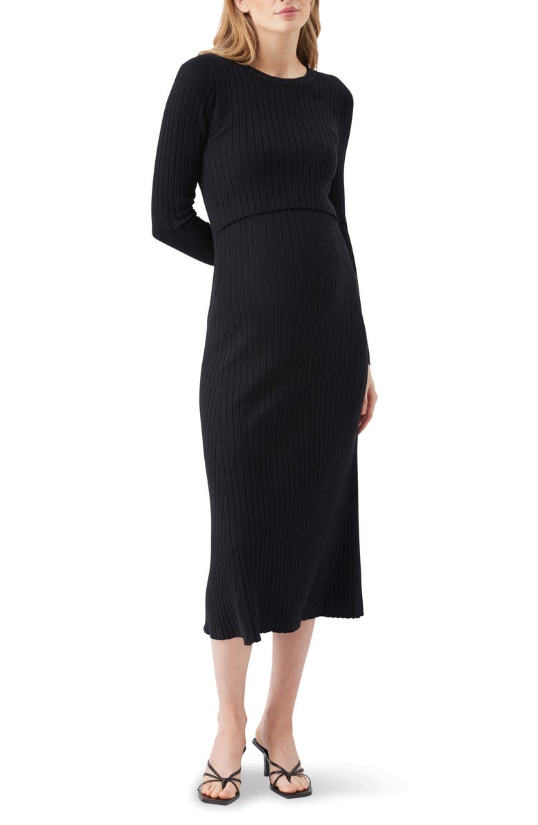 Ripe Maternity Eden Knit Nursing Dress, Alternate, color, Black