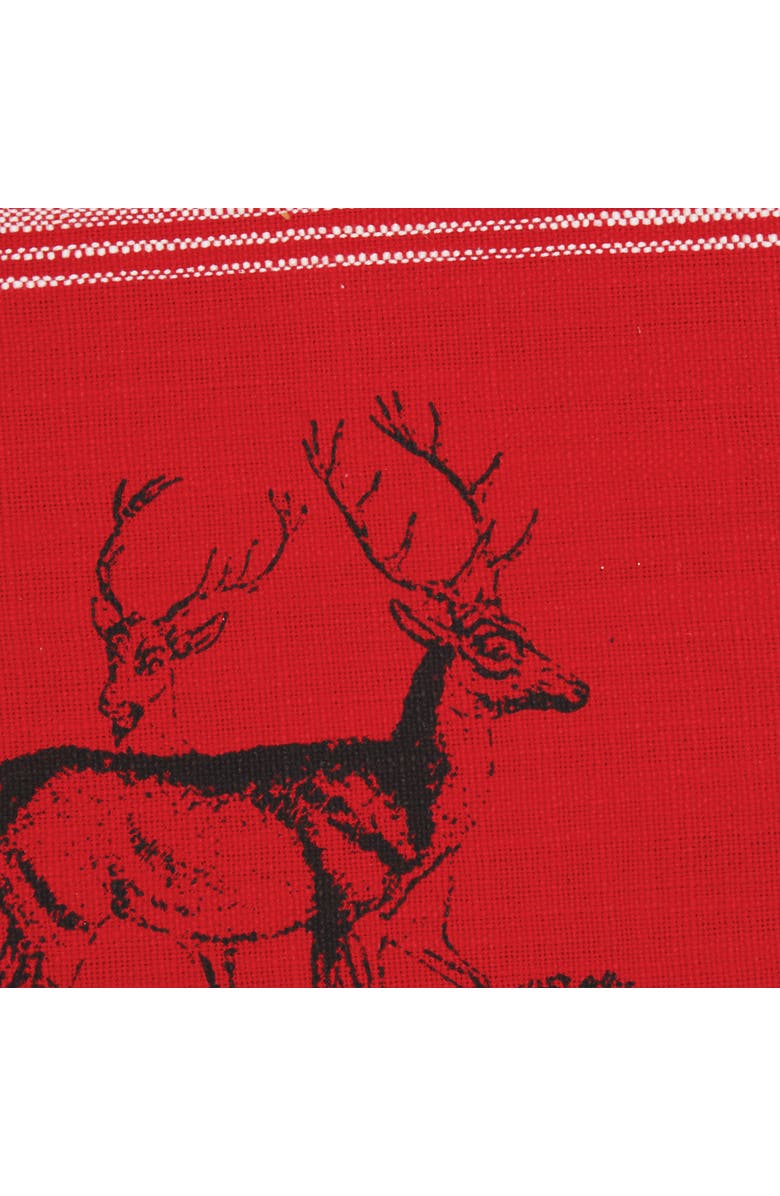 C&F Home Stag Feed Sack Feed Sack Christmas Throw Pillow, 20" x 20", Alternate, color, Red