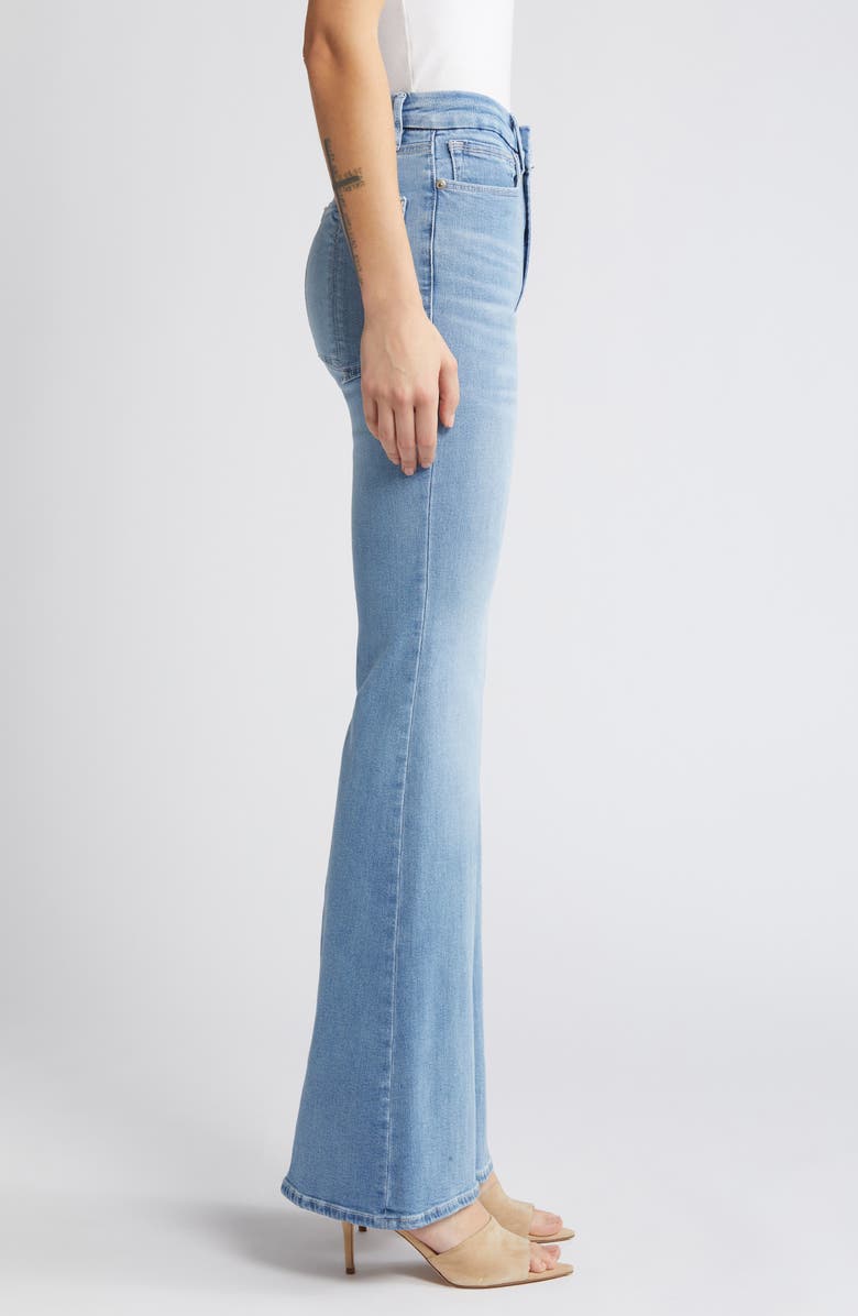 Good American Good Legs Split Back Pocket Flare Jeans, Alternate, color,