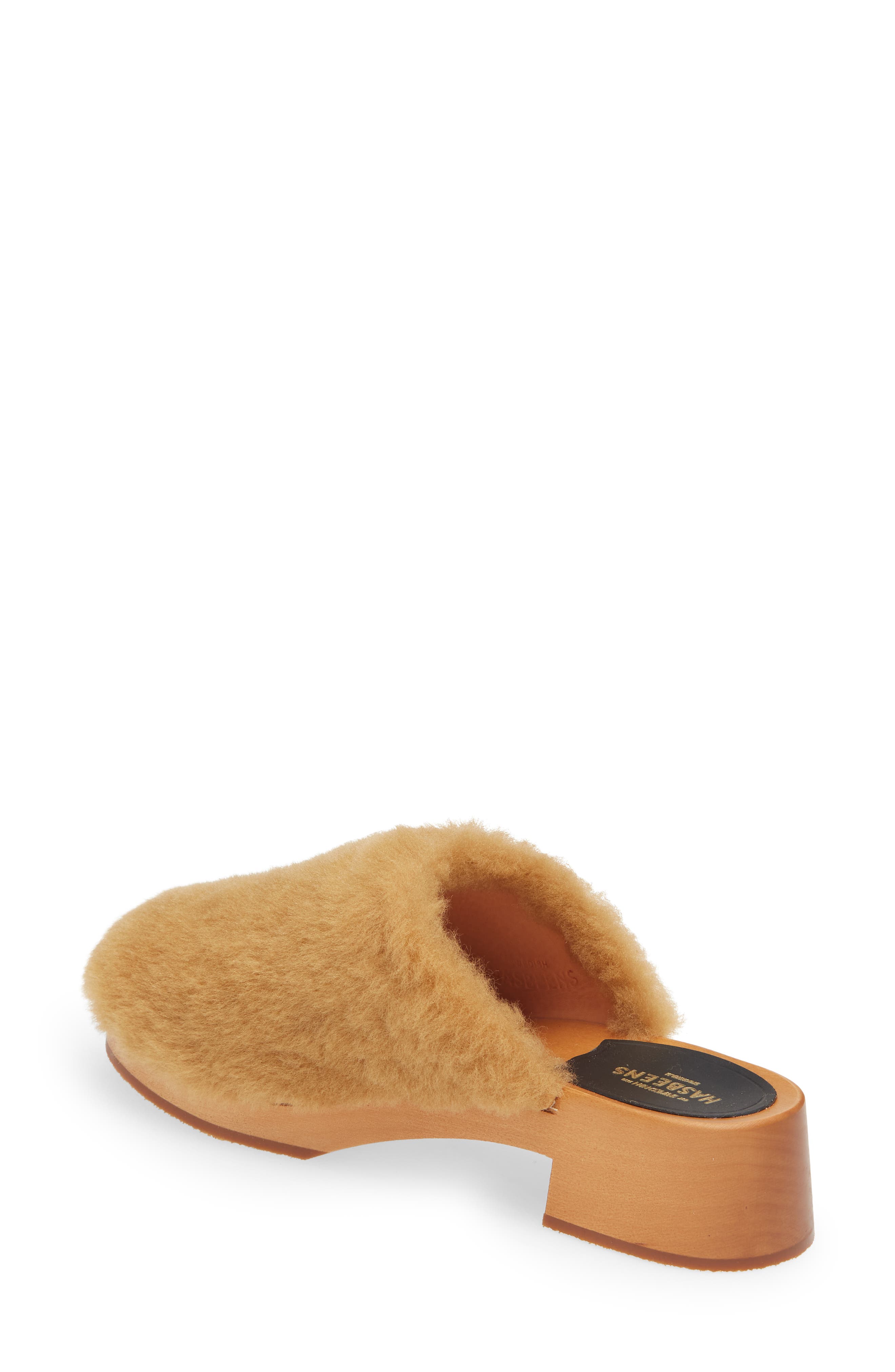 Fluff Genuine Shearling Clog, Alternate, color, NATURE