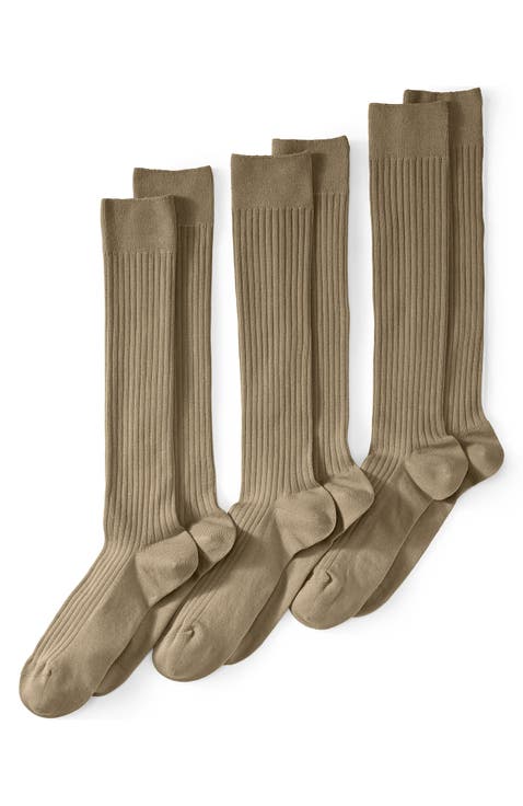 Seamless Toe Over the Calf Rib Dress Socks 3-pack