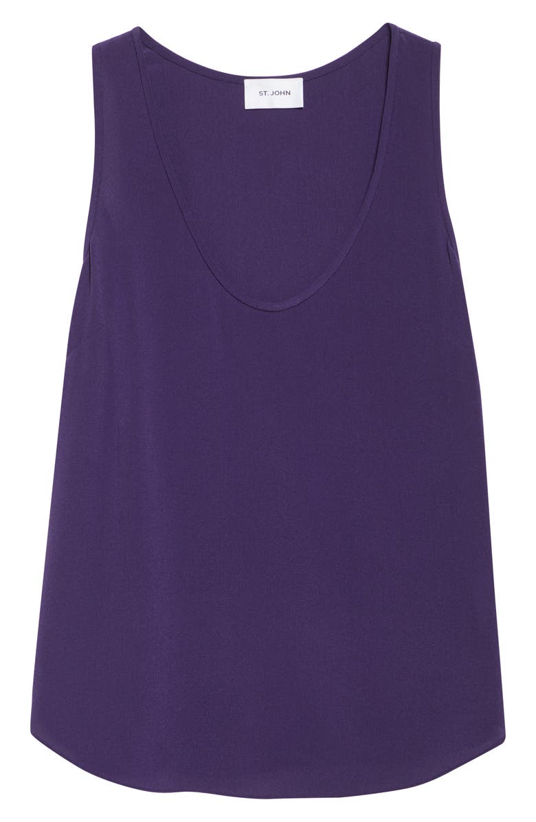 ST. JOHN Silk Crepe Shell, Alternate, color, Deep Purple