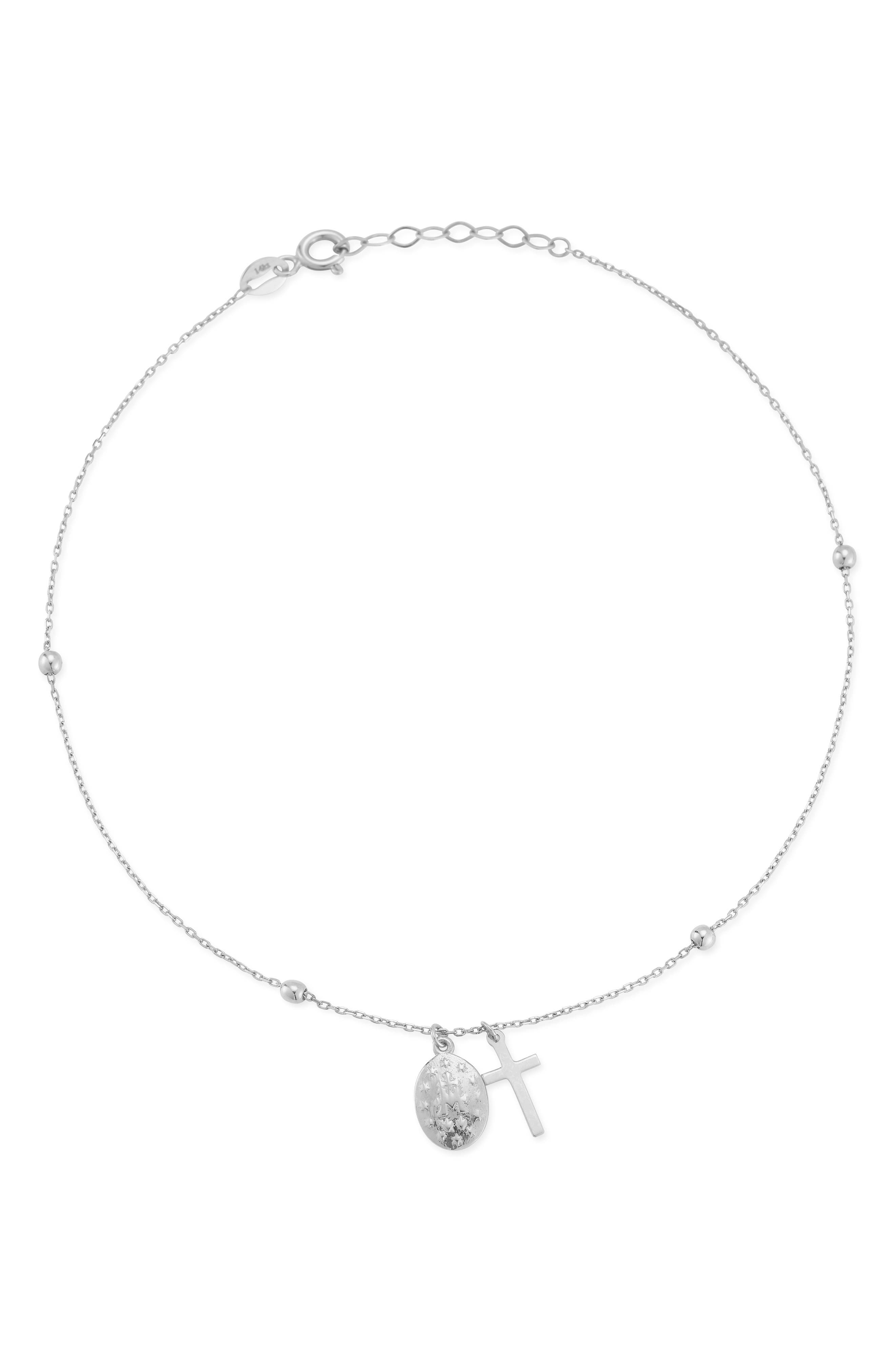 Ember Fine Jewelry Religious Charm 14k Gold Anklet (Women) | Nordstromrack