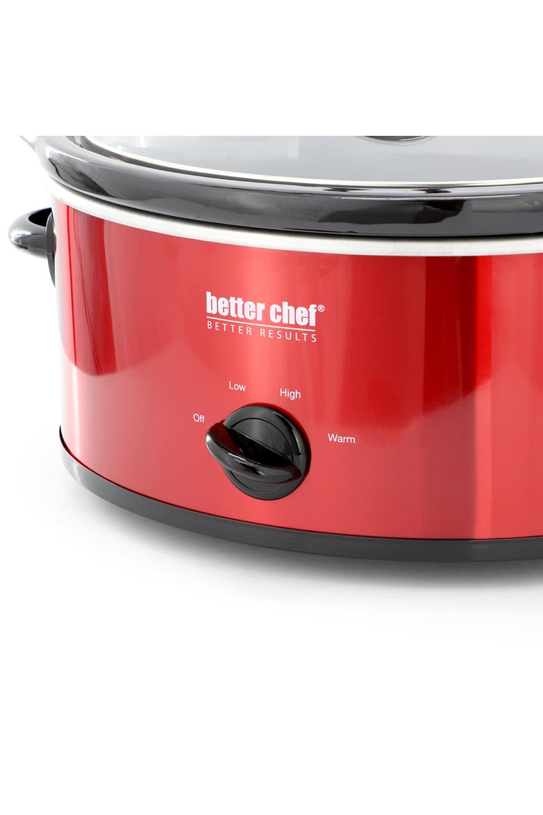 3 Quart Oval Slow Cooker Removable Stoneware Crock Red, Alternate, color, Red