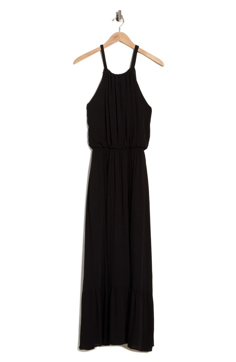 WEST K Halter Neck Gauze Maxi Dress, Alternate, color, Black