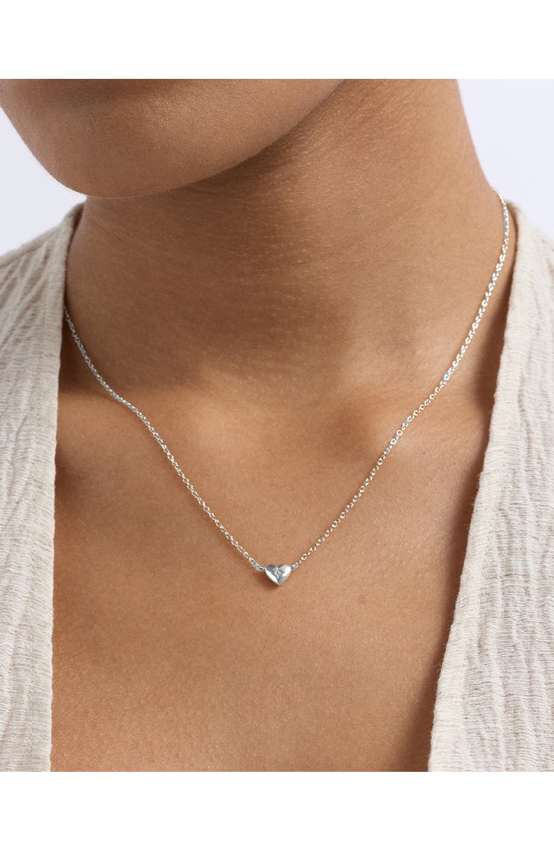 Astley Clarke Silver Biography Mini Heart Necklace, Alternate, color, Silver