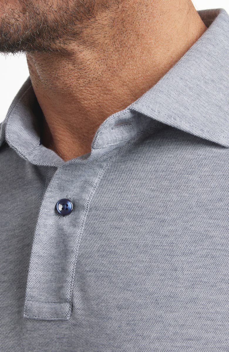 David Donahue Brushed Cotton Piqué Polo, Alternate, color, Navy