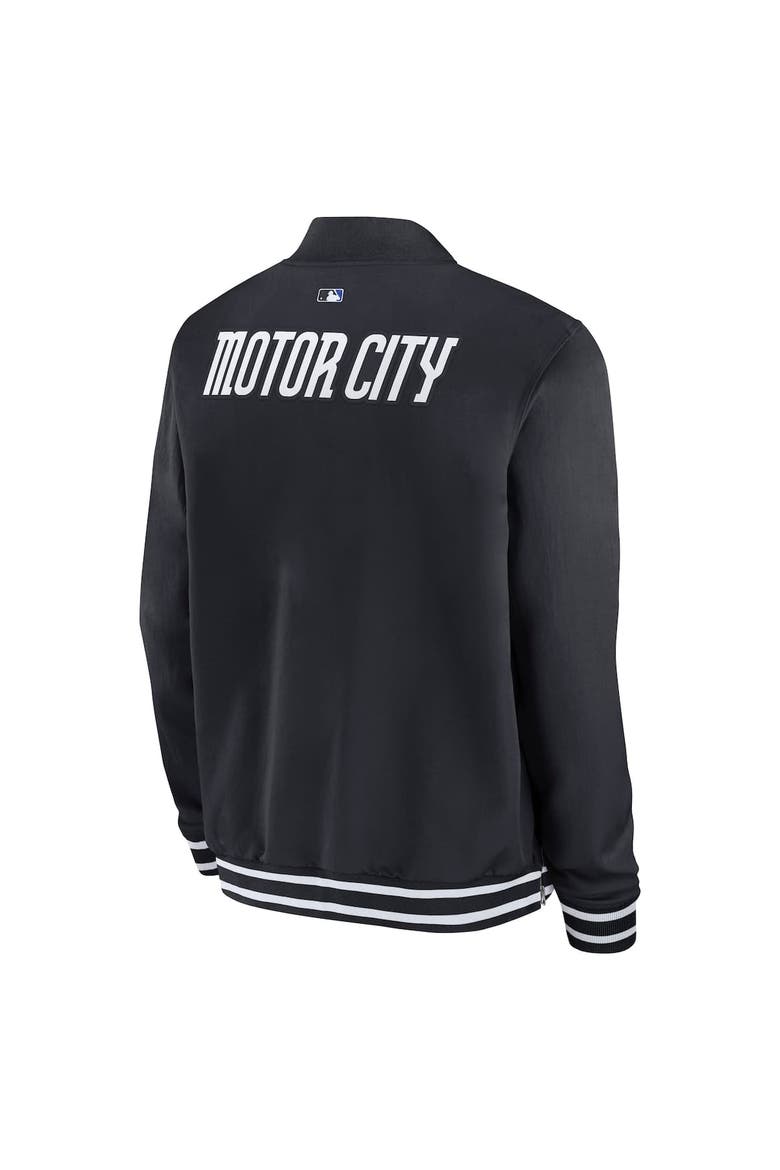 Men's Nike  Black Detroit Tigers Authentic Collection City Connect Full-Zip Bomber Jacket, Alternate, color, Black