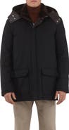 GORSKI Mens Wool And Cashmere Blend Parka with Genuine Shearling Lining