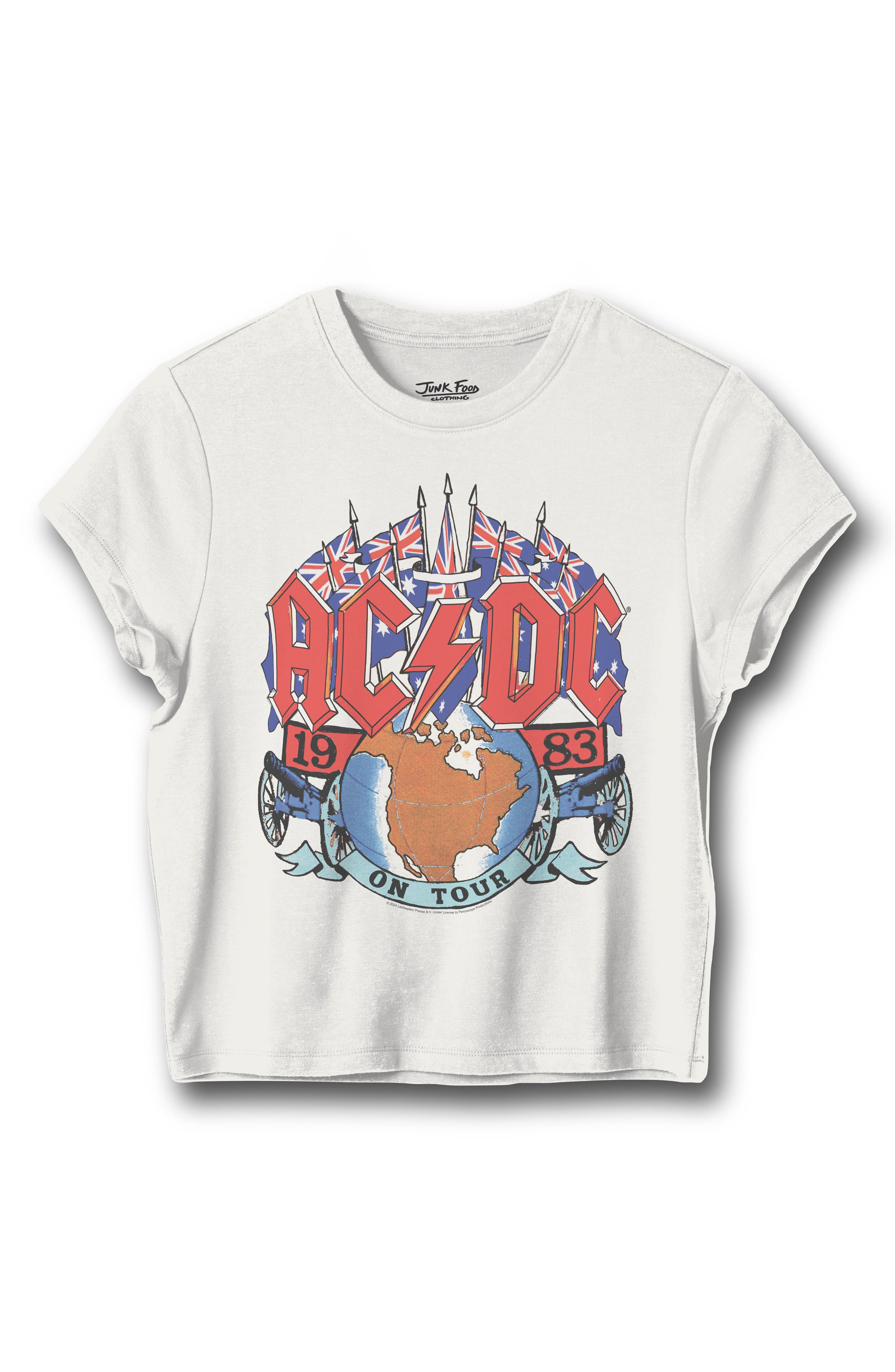 Junk Food AC/DC 1983 On Tour Graphic T-Shirt