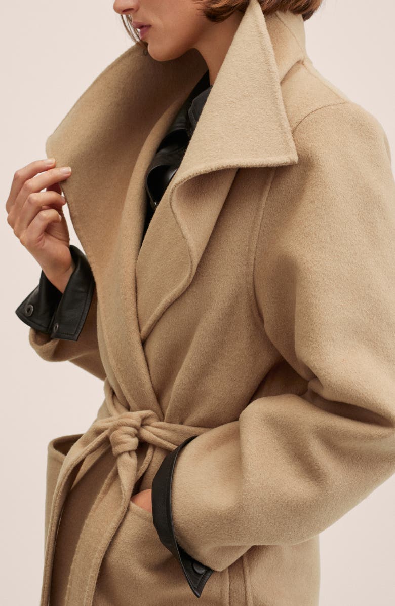 MANGO Oversize Belted Coat, Alternate, color,