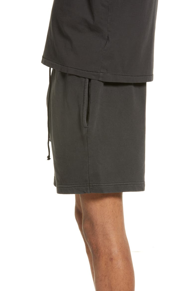 Core Organic Cotton Brushed Terry Sweat Shorts, Alternate, color, BLACK