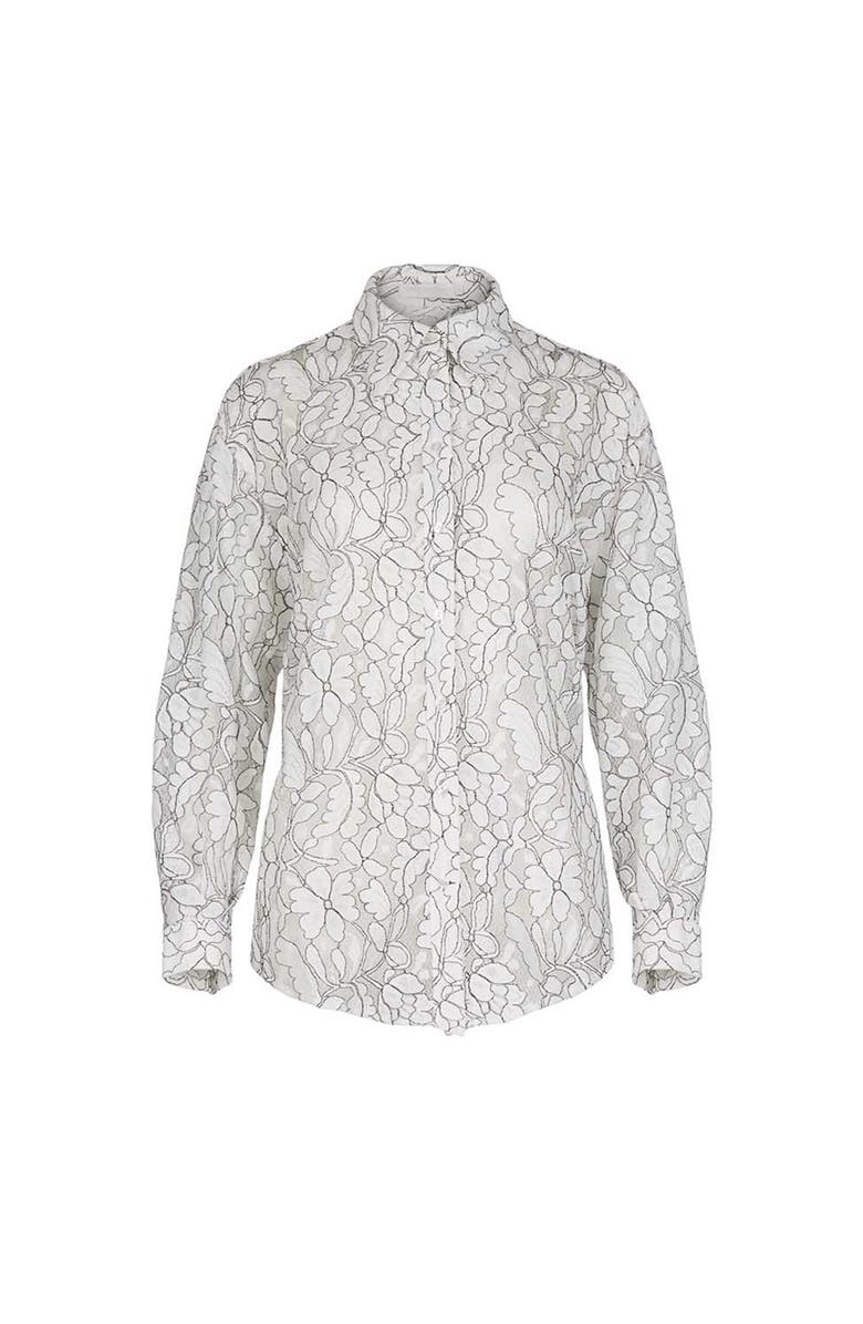 Anne Fontaine Women's Shirt  Daniela White And Black Sheer Oversized Shirt, Alternate, color, Black/White