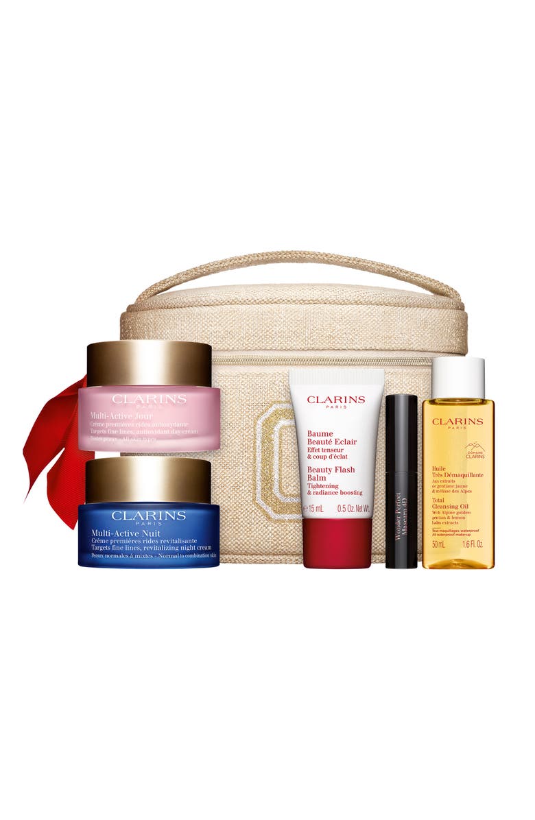 Clarins Multi-Active Luxury Skin Care Set for Glowing Skin (Limited Edition) $169 Value, Main, color,