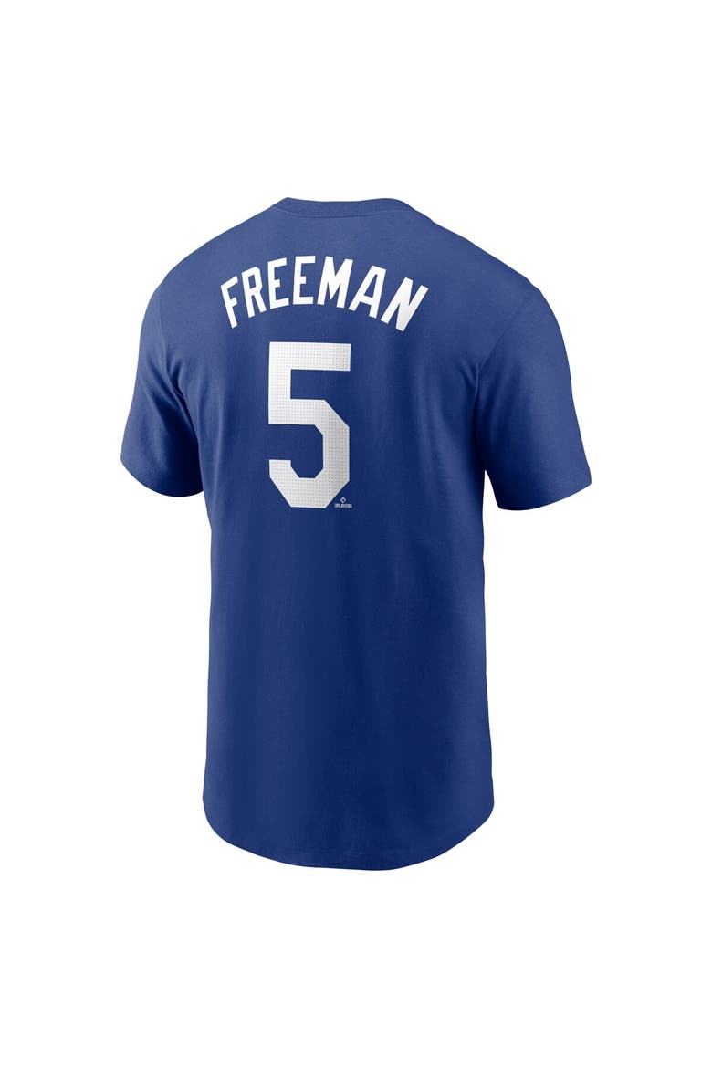 Men's Nike Freddie Freeman Royal Los Angeles Dodgers Fuse Name & Number T-Shirt, Alternate, color, Royal