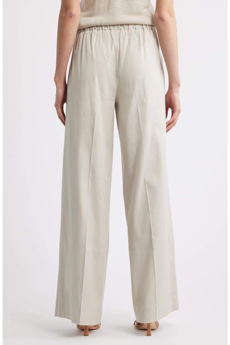 The Lennox Linen Blend Wide Leg Trousers, Alternate, color, BEIGE SCROLL