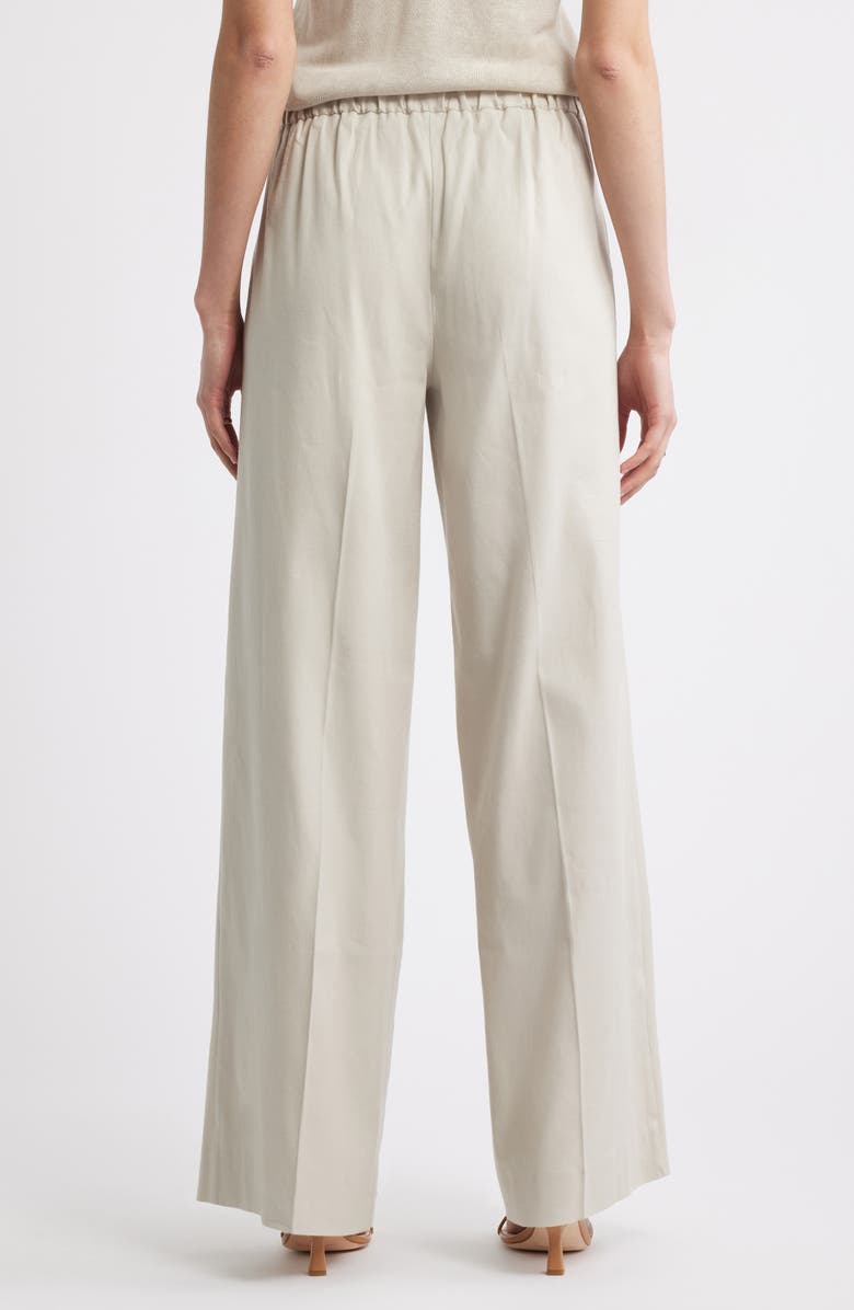 Nordstrom The Lennox Linen Blend Wide Leg Trousers, Alternate, color, 
