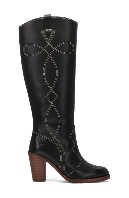 Frye Corinne Knee High Western Boot In Black