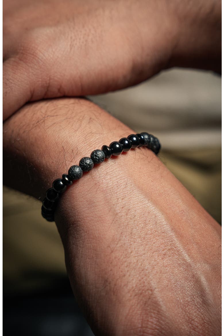 Men's Ubud Stretch Bracelet, Alternate, color, BLACK