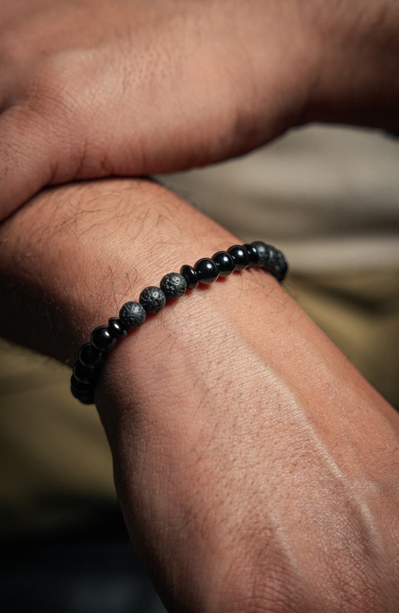 Caputo & Co. Men's Ubud Stretch Bracelet, Alternate, color, Black Onyx / Lava