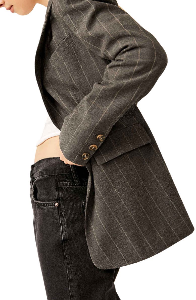 Free People Pleated Back Blazer, Alternate, color,