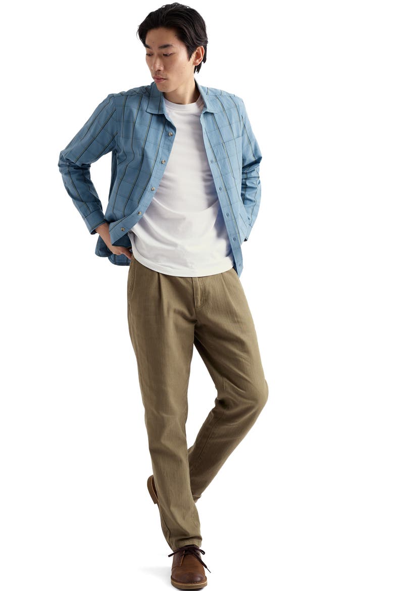 Banyan Windowpane Check Organic Cotton Button-Up Shirt, Alternate, color, SCRIMSHAW TIDE