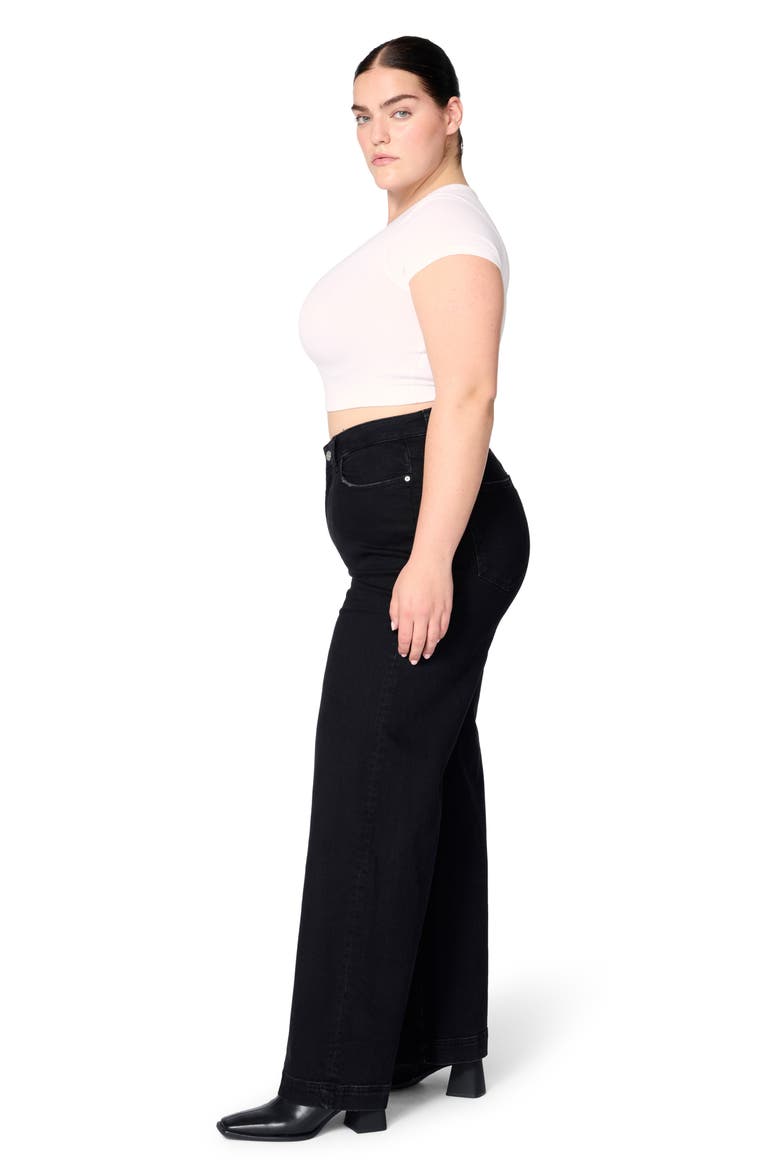 NCE High Waist Wide Leg Jeans, Alternate, color, INKWELL