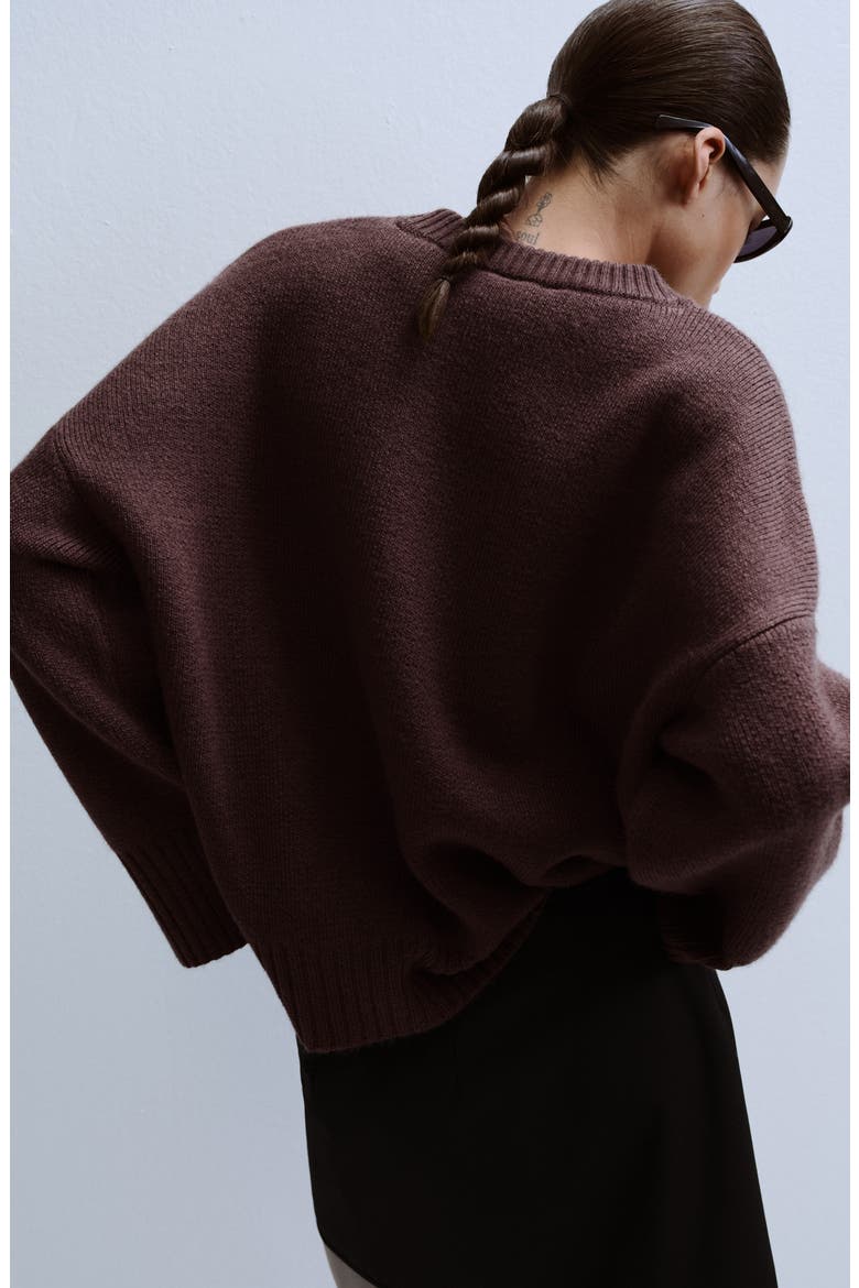 Crewneck Sweater, Alternate, color, WINE