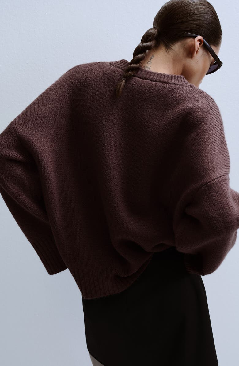 MANGO Crewneck Sweater, Alternate, color, Wine