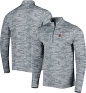 ANTIGUA Men's Antigua Gray Cleveland Browns Brigade Throwback Quarter-Zip Top