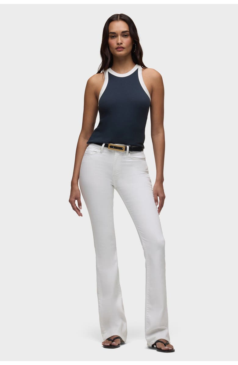Hudson Jeans Ribbed Racer Tank, Alternate, color, Navy/White