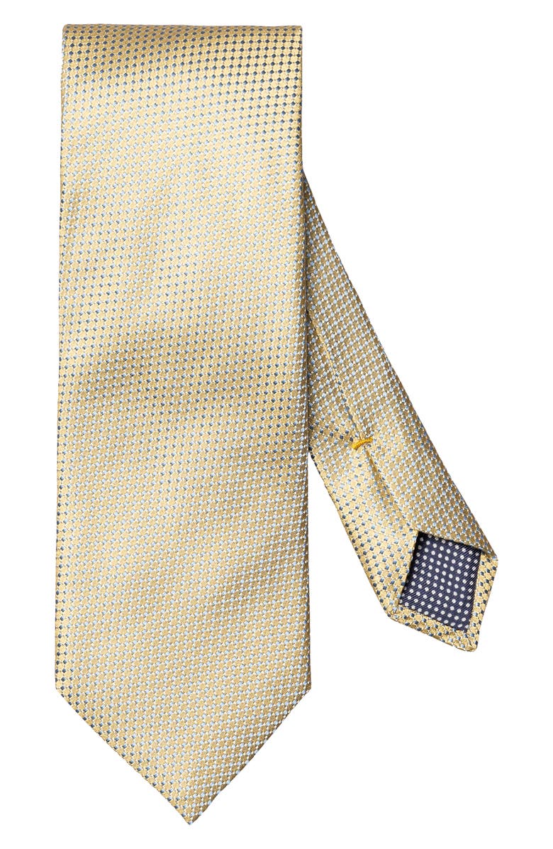 Eton Micro Silk Tie, Main, color, Light Yellow