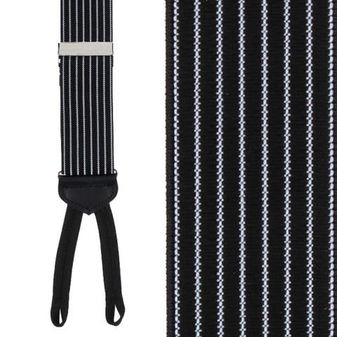 Big and Tall Voltaire Chalk Stripe Elastic Formal End Suspenders (Braces)