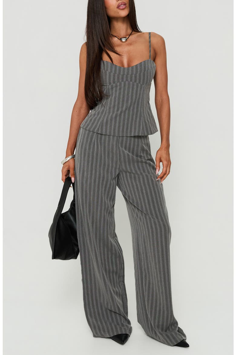 Kierstyn Corset Two-Piece Set, Main, color, GREY STRIPE