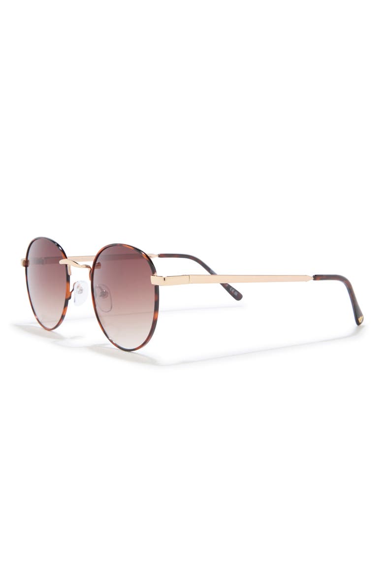 Rising 48mm Small Gradient Round Sunglasses, Alternate, color, GOLD / TORTOISE