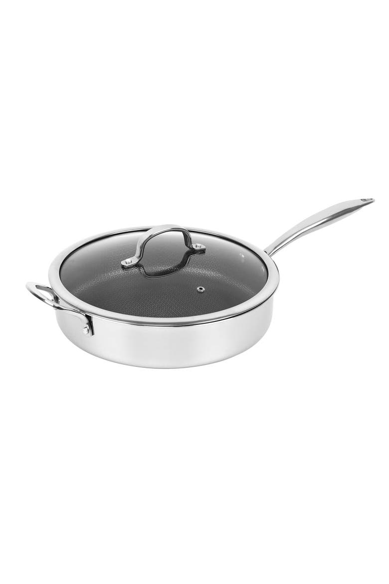 11 inch Hybrid Non-Stick Stainless Steel Deep Saute Pan, Main, color, Silver