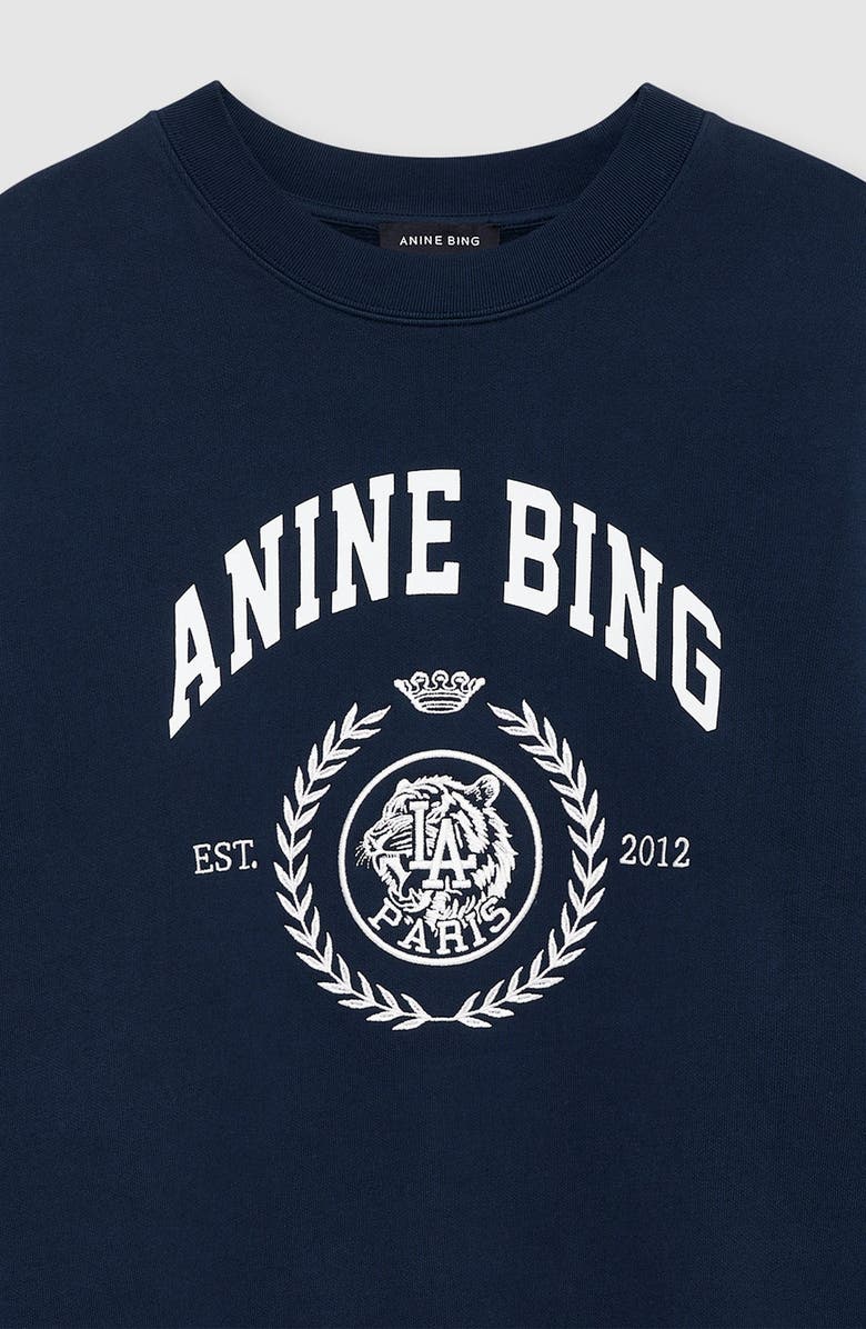 ANINE BING Miles Collegiate Sweatshirt, Alternate, color, Dark Navy